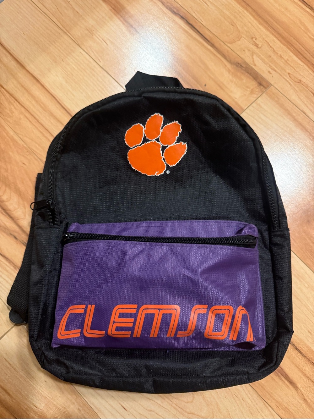 Clemson Black & Purple Logo Backpack for kids